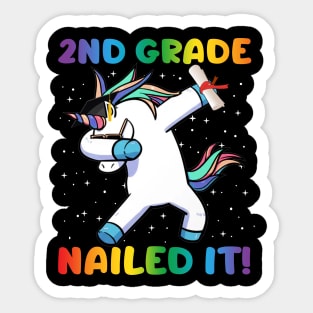 Dabbing 2nd Grade Unicorn Nailed It Graduation Class of 2019 T-Shirt Sticker